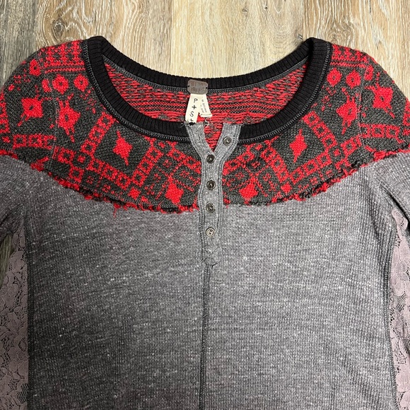 We The Free Cabin in the Woods Thermal Knit Shirt Size Small - Picture 5 of 9